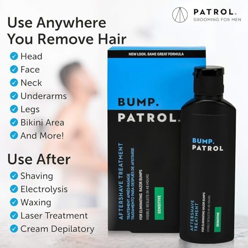 Bump Patrol Sensitive Strength Aftershave Treatment Serum – Razor Bump Stopper and Ingrown Hair Treatment for Men and Women, Alcohol Free Ingrown Hair Serum for Sensitive Skin 2 oz (Pack of 1)
