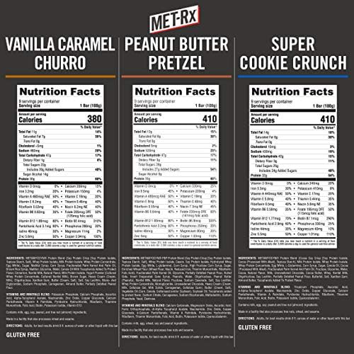 MET-Rx Big 100 Colossal Protein Bars, Healthy Meal Replacement Snack, Variety Pack, 3.52 oz bars, 9 Count (Pack of 3)