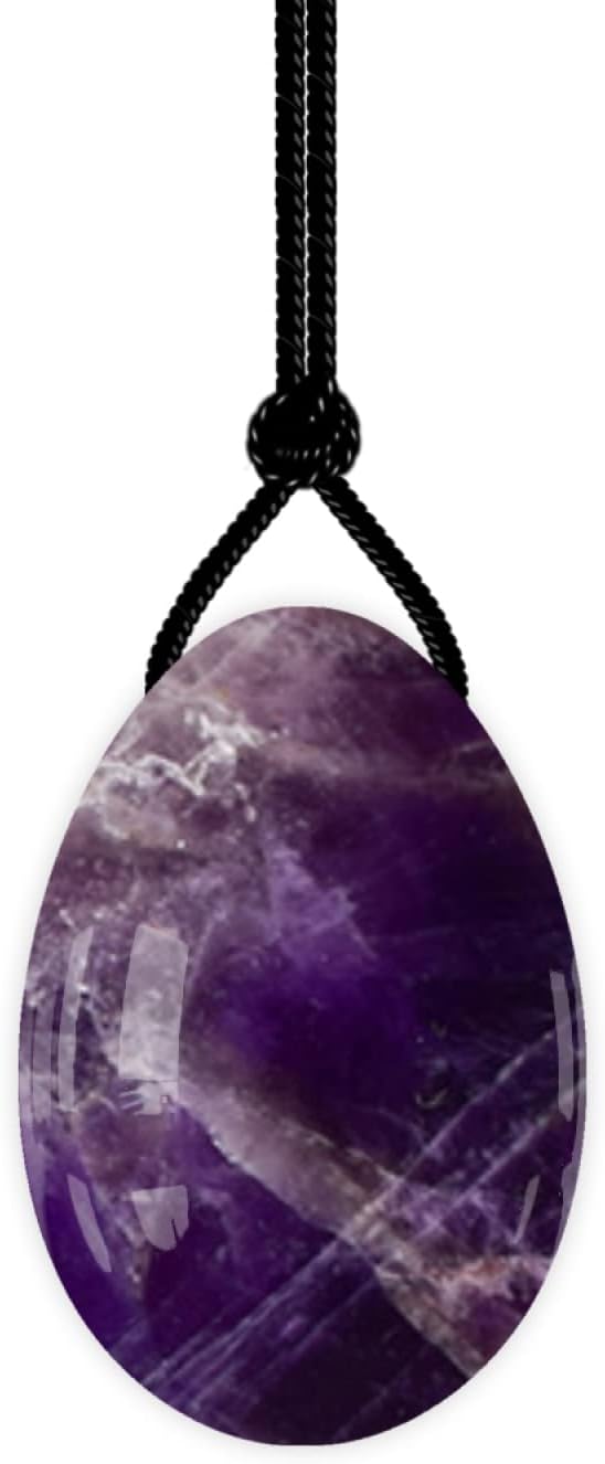45X30mm Drilled Yoni Egg 16 Natural Materials Jade Eggs Massage Ball for Female Kegel Exercise,Amethyst Eggs