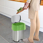 Biodegradable Bin Bags Liner 120 Counts, 10L Food Waste Bags Trash Bag Small, 10 Litre Compostable Compost Caddy Liners, Recycled Degradable Rubbish Garbage Bag for Kitchen Office, Green. 45 x 50cm