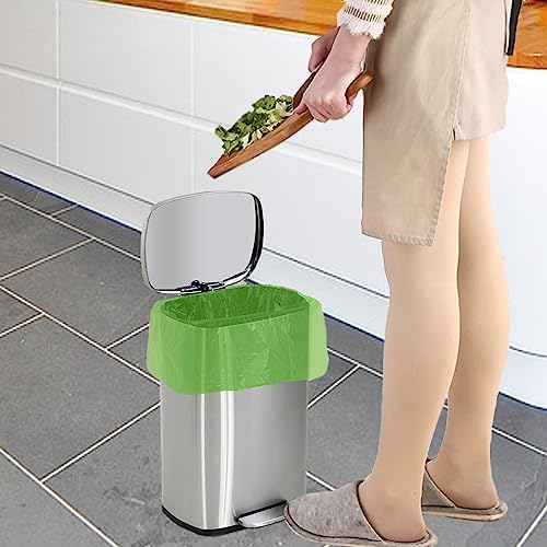 Biodegradable Bin Bags Liner 120 Counts, 10L Food Waste Bags Trash Bag Small, 10 Litre Compostable Compost Caddy Liners, Recycled Degradable Rubbish Garbage Bag for Kitchen Office, Green. 45 x 50cm