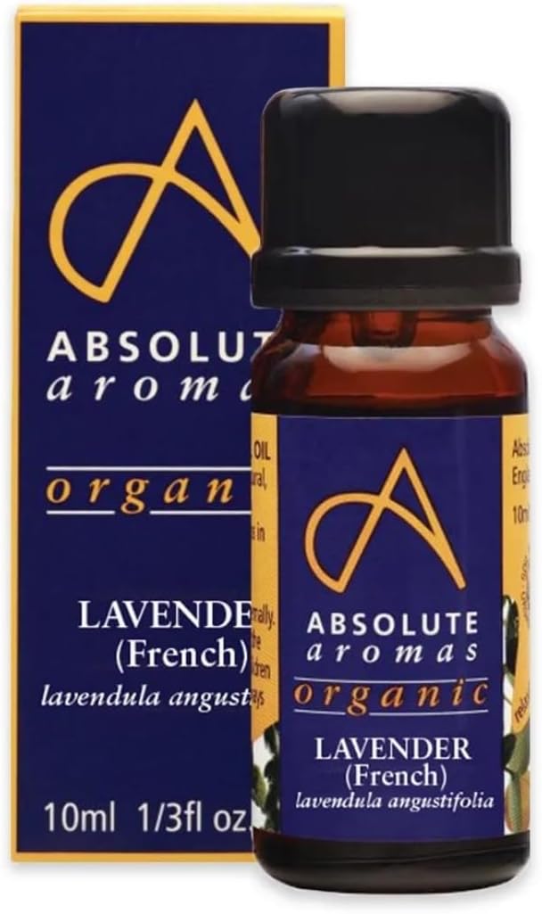 Absolute Aromas Organic Lavender French Essential Oil 10ml - 100% Pure, Natural, Certified Organic and Undiluted - for use in Aromatherapy, Massage or in a Diffuser