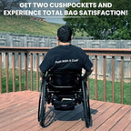 Wheelchair Bag by CushPocket- X-Large Premium Storage Bag with 2 Pockets,Magnetic Closure,Quality Zipper, and Durable Oxford Fabric for Front,Back,Sides Hanging (Logo Embroidered in White)