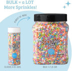 Sweets Indeed, Bulk Rainbow Sprinkles, 1.2 pounds, Sprinkle Mix, Perfect for Cake Decorations, Baking Ice Cream Cookies Cupcake Topper (Rainbow Confetti)