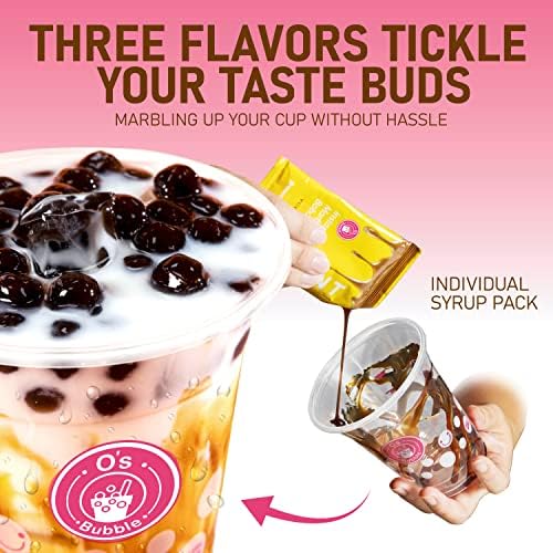 O's Bubble Boba Tea Kit - Bubble Tea Kit - All in One Boba Kit - Boba Kit for Kids - 6 Servings Includes Cups, Straws, Stirrer (Party Kit Variety Pack Upgrade) (Party Kit Variety Pack Upgrade)