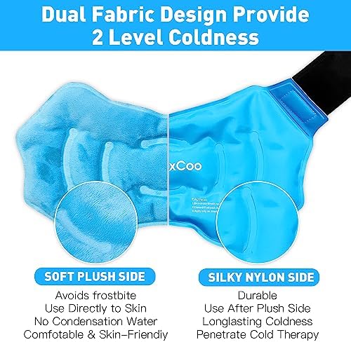 RelaxCoo Ankle Ice Pack Wrap for Swelling, Reusable Gel Ice Pack for Ankle Injuries, Cold Compress Therapy for Foot Pain Relief, Achilles Tendonitis, Plantar Fasciitis, Sprains