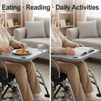 Wheelchair Tray Table for Seniors & Adults,Removable Lap Desk with Cup Holder for Eating & Reading,Lightweight & Easy-to-Install Wheelchair Accessory,Fits Most 16–20 Inch Wheelchairs