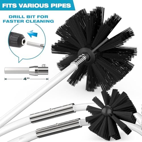 Sealegend 30 Feet Dryer Vent Cleaner Kit, Lint Remover, 2×Upgraded Flexible Quick-Snap Brush with Drill Attachment, Extends Up to 30 Feet for Easy Cleaning, Works with/Without a Power Drill