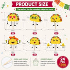 24 Pcs Fiesta Taco Party Cupcake Toppers For Taco Theme Birthday Mexican Fiesta Party Decor Baby Showers Birthday Decoration Supplies