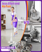 6-in-1 Electric Spin Scrubber, Cordless Power Scrubber with 47.2" Long Extendable Handle, IPX7 Waterproof 2-Speed Scrub Brush for Bathroom, Kitchen, Tile, Tub and Floor Cleaning, White-qb2