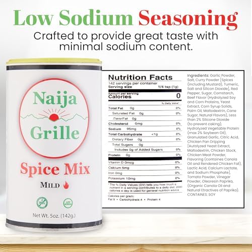 Naija Grille Seasoning - Mild - All Purpose Spice Mix for Chicken, Beef, Fish, Vegetables, and More - Elevate Flavor with Versatile Seasoning for Cooking, Grilling, BBQ, and Frying - Perfect for Every Dish - 5 oz