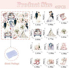 45PCS Edible Wedding Cupcake Toppers Wafer Paper Groom and Bride Cupcake Decoration Diamond Ring Cupcake Picks for Bridal Shower Bachelorette Wedding Party Supplies