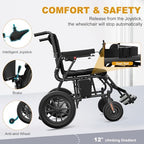 KERDOM Electric Wheelchairs for Adults, Foldable Motorized Wheelchair for Seniors, 350 Lbs Capacity, 15 Miles Longer Travel Range, All Terrain Portable Compact Power Wheelchair