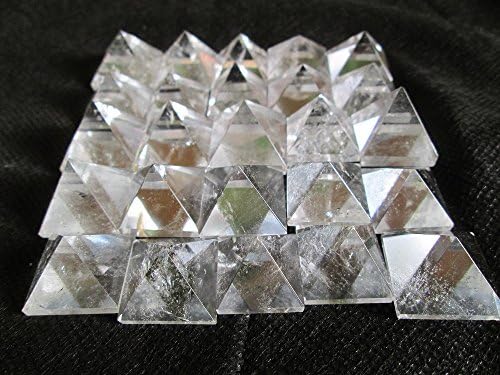 WholesaleGemShop Beautiful Lot of 10 Pieces Clear Crystal Quartz Gemstone Pyramids Crystal Reiki Vaastu Healing