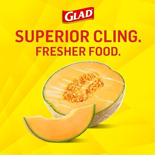 Glad Cling N Seal Plastic Wrap for Food, Airtight Seal, 300 Square Foot Roll (Pack of 4)