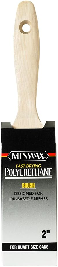 Minwax 427350008 Polyurethane 2" Trim-Black China Bristle Blend Brush/Roller/Applicator, 2 Inch, White