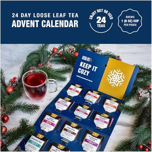 Tiesta Tea 2025 Advent Calendar, 24 Unique Mother's Day Loose Leaf Blends, Limited Edition Holiday Tea Gift Set, Perfect Variety Pack for Tea Enthusiasts