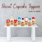 Nurse & Doctor Edible Cupcake Toppers, Nurse Cake Decorations, Doctor Edible Cake Toppers, Medical Graduation Decorations, Retirement Cookie Decor 2 Inch / 5cm UNCUT (Pack of 12)
