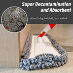 16.5 inch Mop Pads Refills, 3 Pack Microfiber Reusable Replacement Mop Pads Flat Replacements Heads for Wet Or Dry Floor Cleaning and Scrubbing, Grey Tassel Cloth