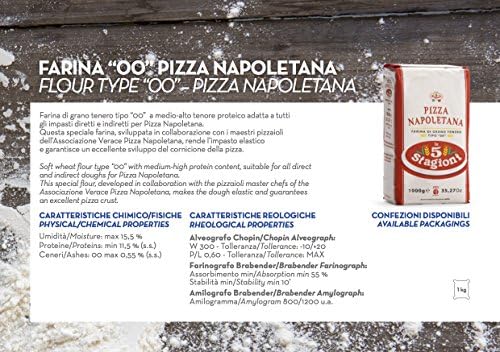 Le 5 Stagioni Pizza Napoletana Italian "00" Soft Wheat Flour 2.2 Pound Package
