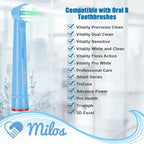 Replacement Toothbrush Heads Kids Compatible with Oral B - 16 Pack Milos Toothbrush Heads Extra Soft Bristles for Electric Braun Brush Heads Refill for Vitality Precision Sensitive and Clean Triumph
