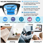 MARE AZZURO No Line Progressive Multifocus Reading Glasses Women Blue Light Blocking Readers 1.0 1.5 2.0 2.5 3.0 3.5