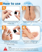 MQFORU Liquid Corn & Callus Removers for Toes & Feet, Extra Strength Corn Removal Fast Acting, 0.5 Fl oz + 15 Corn Cushions + 10 Swabs, Effective Foot Care Solution