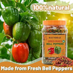 12oz Dried Bell Peppers Mix, Dehydrated Red & Green Bell Pepper Flakes for Ramen, Soups, Stews, Noodles – Gluten Free Vegetable Toppings & Seasoning Blend
