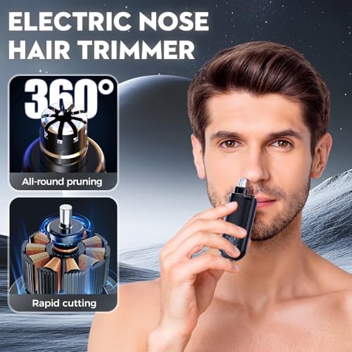 Smart Electric Nose Hair Trimmer for Men & Women, 2026 Upgraded Portable Nose and Ear Hair Trimmer Clippers with LED Digital Display for Travel (Orange)
