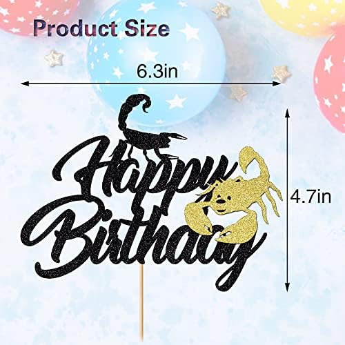 Scorpion Cake Toppers, Scorpion Happy Birthday Cake Toppers, Scorpio Themed Birthday Party Decorations