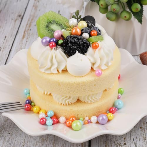 Sprinkles for Cake Decorating, 7.8oz Rainbow Pearl Sprinkles 4 Sizes Mix for Cake Cupcake Cookie Baking Donuts Ice Cream Toppings