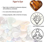 Natural 2" Tiger's Eye Crystal Heart Palm Stone, Large Heart Shaped Love Stone, Polished Heart Carving Healing Crystals for Chakra Reiki Balancing Therapy Meditation Home Decoration