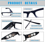 3 Pack Reading Glasses with Lights and Magnifier Reading Glasses with Lights in The Frame Bright Led Readers Magnifying Glass with Light for Men Women Led Readers Eyeglasses+2.5