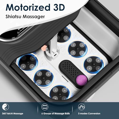 Ranjova Collapsible Foot Spa Electric Rotary Massage, Foot Bath with Remote Control, Heat, Bubble, Temp Control, and 24 Motorized Shiatsu Massage Balls, Pedicure Foot Spa Tub for Stress Relief (Black)