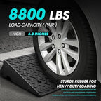 DNA Motoring 2pcs 6.3" Rise Rubber Curb Ramp Heavy Duty Loading Driveway Ramp Threshold Ramp 38.5 in L x 19.6 in W x 6.3 in H for Loading Dock, Warehouse, Motorcycles, Cars, TOOLS-00652X2