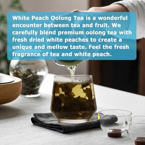 HANFANGLING White Peach Oolong Tea and Strawberry Black Tea, Natural Loose Leaf Tea,The Choice for Enjoying a Beautiful Life,Tea Lover's Gift (White Peach Oolong Tea + Strawberry Black Tea)