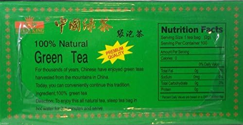 CHINESE PREMIUM GREEN TEA (100 BAG each Box) Royal King Brand (Pack of 3) (3)