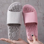 Acupressure Massage Slippers Therapeutic Reflexology Sandals for Foot Acupoint Massage Shiatsu Arch Pain Relief Non-Slip Massage Shoes for Bath Shower (Gray, 7.5-8)