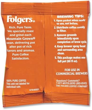 Folgers 100 Percent Colombian Supreme Ground Coffee, Medium Roast 1.75 Ounce (Pack of 42)
