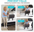 Stander EZ Adjust Bed Rail, Adjustable Senior Bedrail and Safety Assist Railing for Elderly Adults with Organizer Pouch, ASTM Safety Approved Guard-Rail, Black