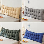 Large Bolster Cushion Waterproof Headboard Reading Wedge Pillow Recliner Rest Lumbar Cushion for Sofa/Rocking Chair/Bench/Tatami Backrest, Does Not Support Washing,D,110 * 43cm