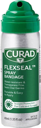 CURAD Flex Seal Spray Bandage, Water Resistant, Transparent, Ideal for Cuts and Scrapes, Quick Wound Care Solution, 40 mL, 1EA