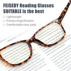 FEISEDY 2 Pack Retro Blue Light Blocking Reading Glasses Rectangular Tortoise Frame B0369