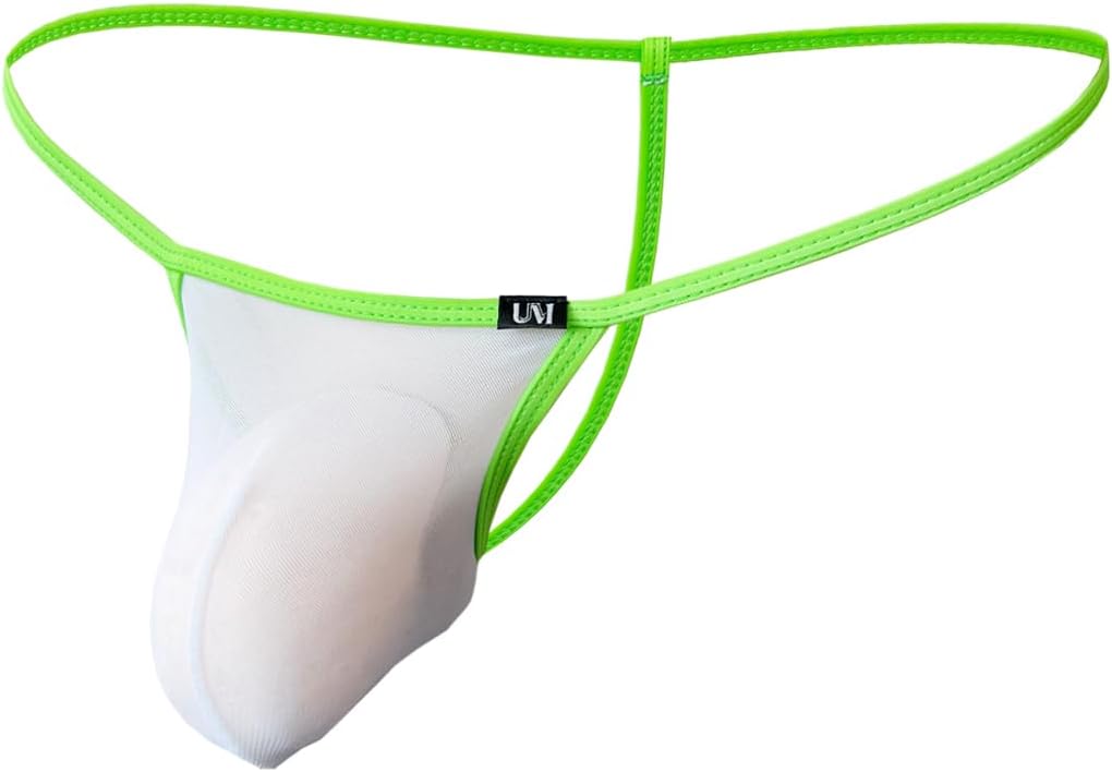 Gogobear Mens G-String Transparent Thong Sexy Low Rise Breathable Panties Mesh Bulge Pouch T-Back Underwear