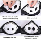NBDIB 4 Pack Adjustable Reusable Face Protection with 8 Carbon Filters and 8 Valves for Cycling Sport Black