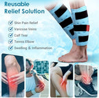 Comfytemp Calf Shin Splint Ice Packs for Injury Reusable, Elbow Gel Pad Wrap, Hot Cold Compression Freeze Sleeve for Swelling, Tendonitis, Knee, Leg, After Surgery, 2 Packs, S - M