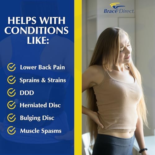 Adjustable LSO Lumbar Back Brace - Lower Back Pain Relief, Sciatica, Herniated Disc, DDD & Spinal Stenosis - Pulley Compression - Breathable & Lightweight - L0627, L0642