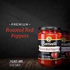 BOTTICELLI Fire Roasted Sweet Red Peppers, No Sugar Added,Gluten Free, Ready to Use, Rich & Smoky Flavor for Pasta, Sandwiches & Sauces (2-Pack, 12 oz Jars)