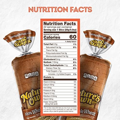 Nature's Own 100% Whole Wheat, Whole Wheat Bread, 20 oz Loaf