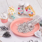 Silver Sprinkles for Cake Decorating, White Silver Sprinkles Mix for Cupcakes Toppers, Ice Cream, Cookie, 3.52oz